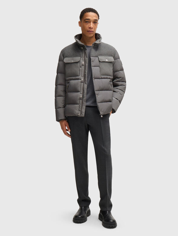 Quilted jacket with different textures - 1