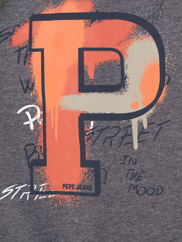 OLEG grey sweatshirt with logo print  - 3