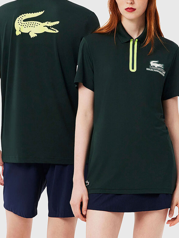 Unisex polo shirt with accent back - 1