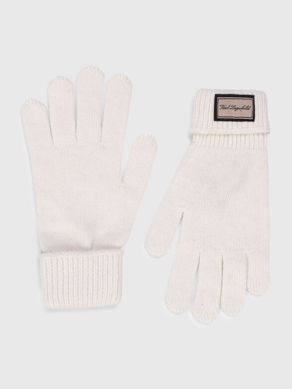 Knitted gloves with logo accent - 1