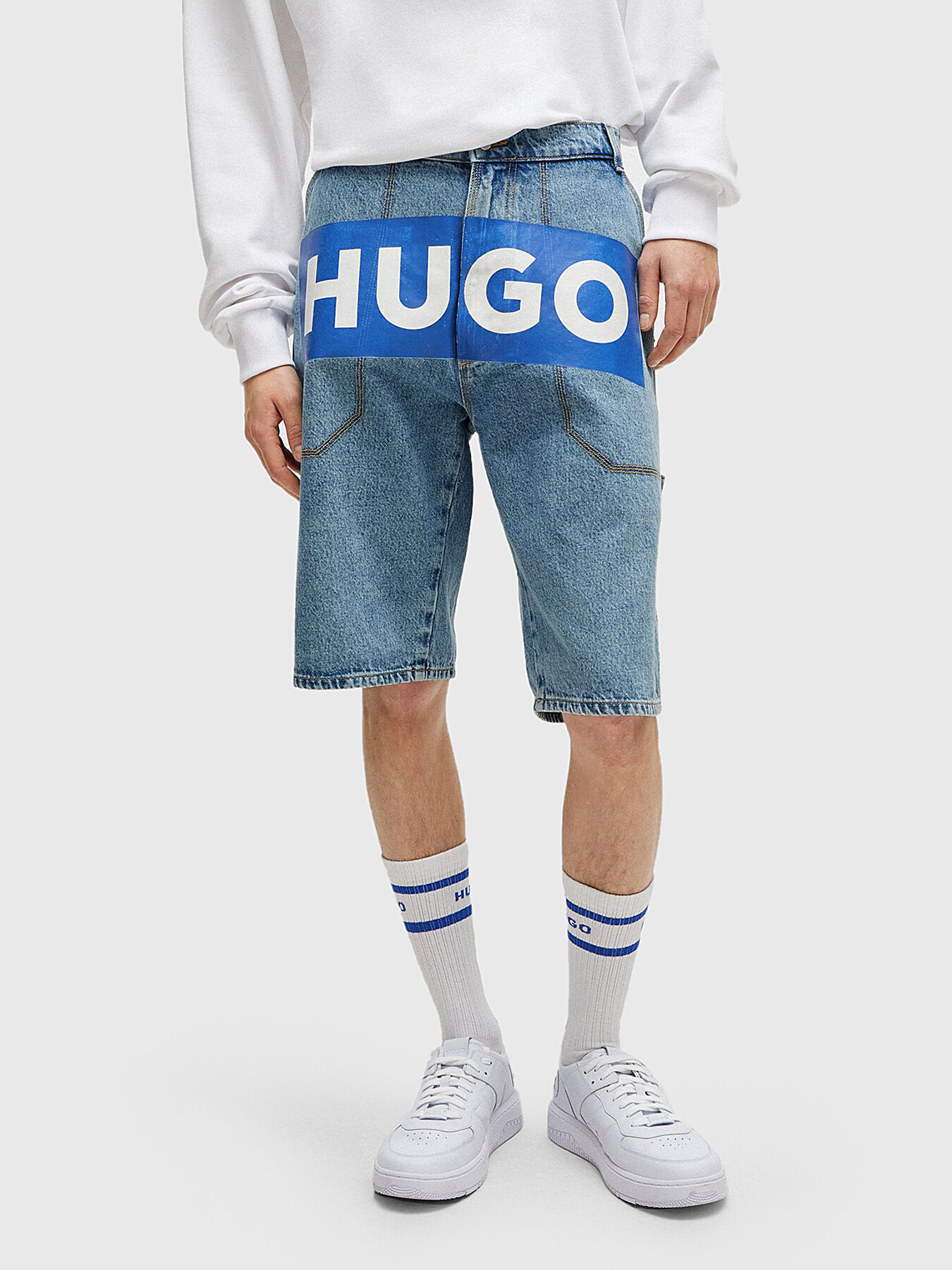 ハーフ・ショートパンツ Hugo Blue Cotton Bermuda Shorts Boss Cotton Bermuda Shorts (Hugo Boss/ハーフ・ショートパンツ