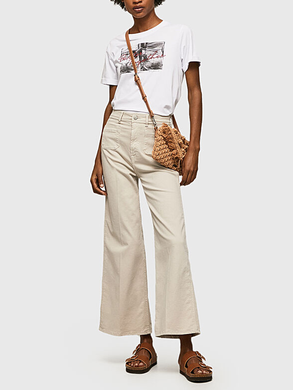 NICOLE white T-shirt with print - 2