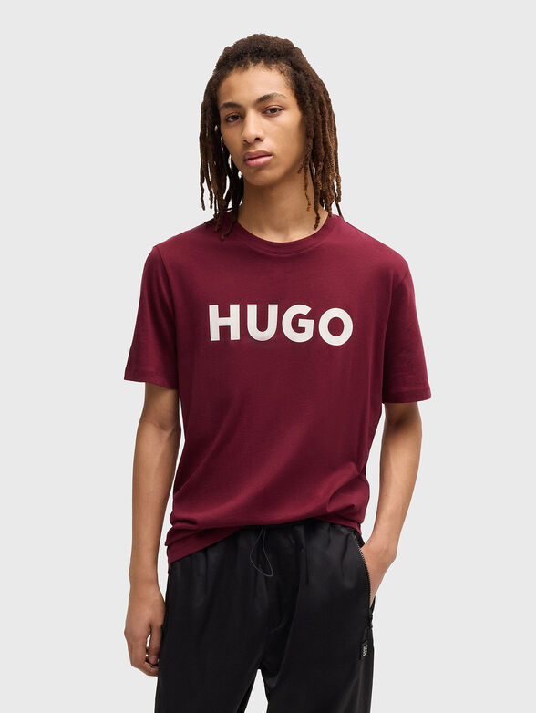 DULIVIO beige T-shirt with logo lettering - 1