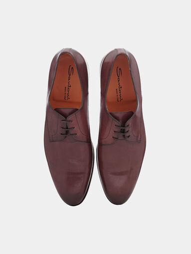 Leather Derby shoes in burgundy - 5