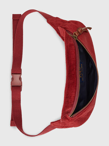 Red waist bag with logo embroidery - 4