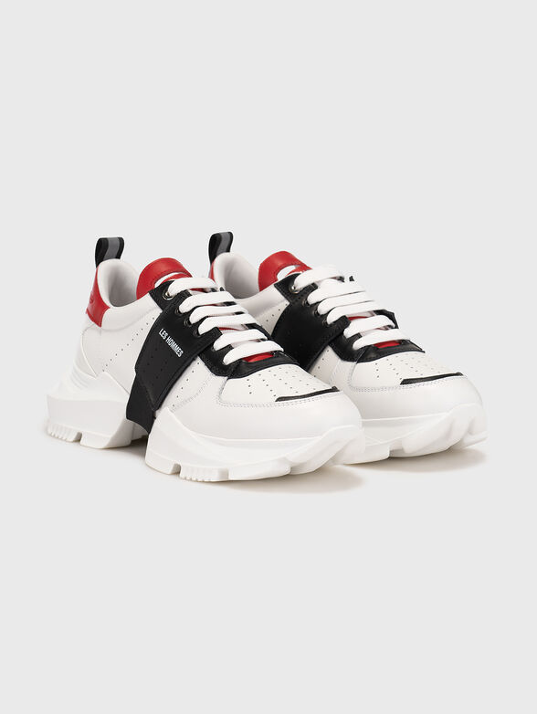 Leather sneakers with coloured inserts - 2