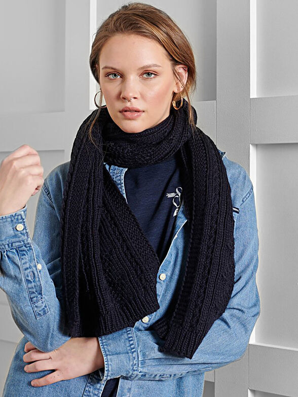 LANNAH blue knitted scarf  - 2