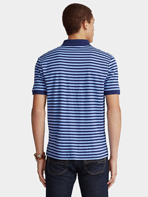 Blue polo-shirt with embroidered logo - 1