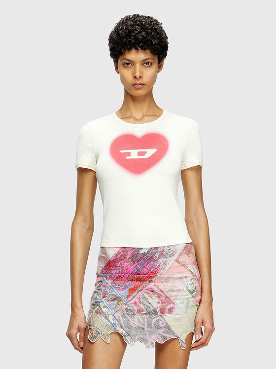 T-ELE beige T-shirt with washed effect - 1