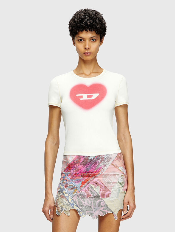 T-ELE beige T-shirt with washed effect - 1