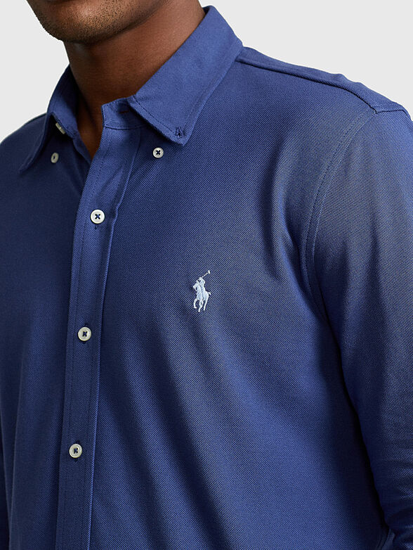 Dark blue cotton shirt - 4