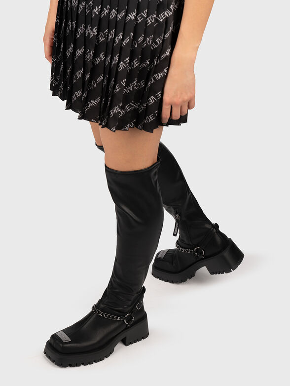 Eco leather boots with metal accent - 2