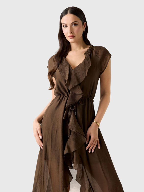 MAELYS  dress with V-neck and ruffles - 3