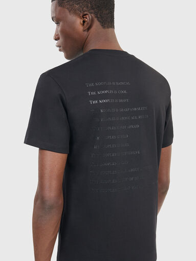 Black cotton T-shirt with print - 4