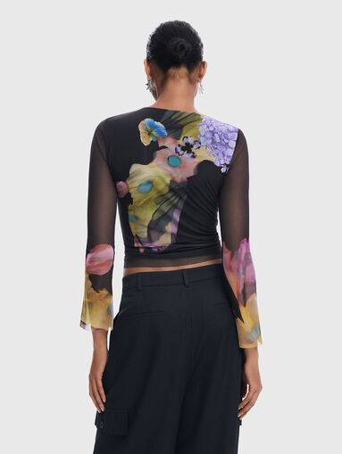 Tulle blouse with floral details - 3