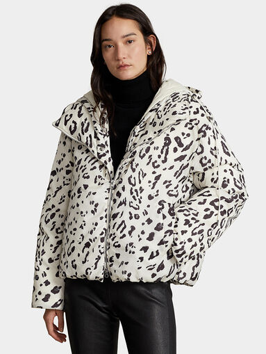 Animal print jacket with removable hood  - 4