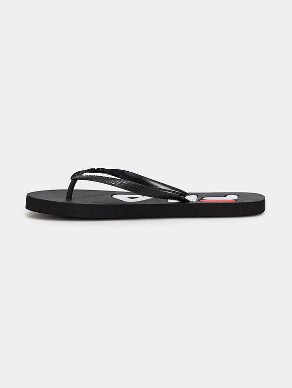 TROY black flip flops with contrasting logo - 4