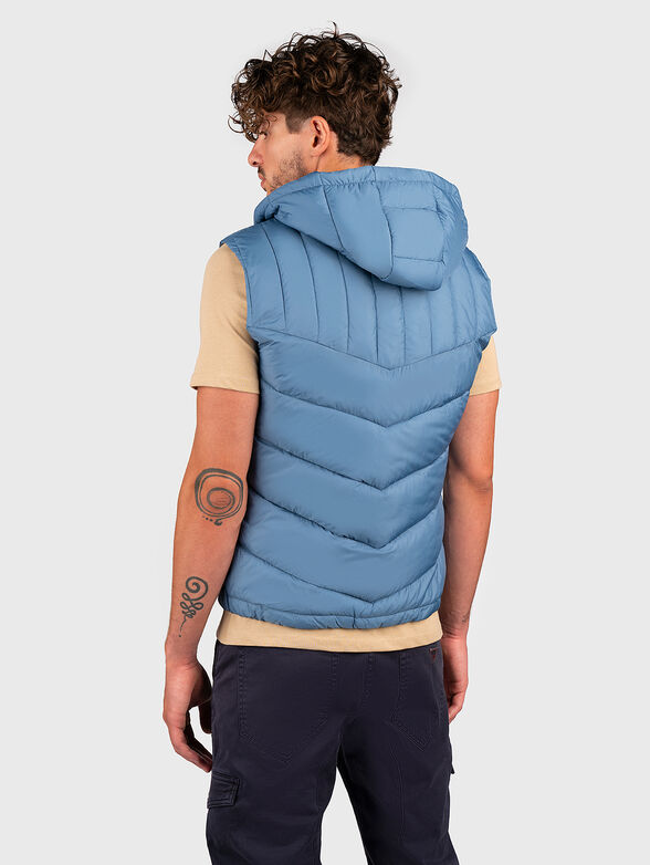 Padded vest with removable hood in black - 3