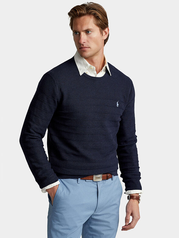 Round neck cotton sweater   - 1