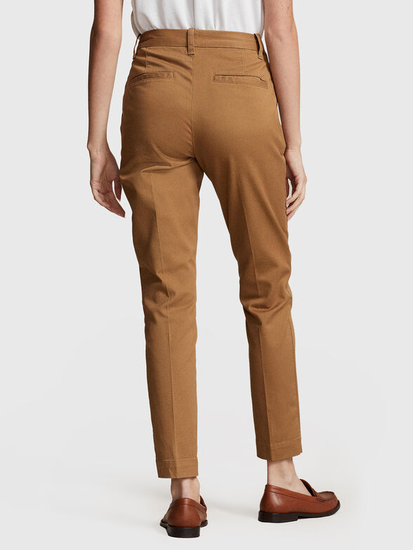 Cropped cotton blend chino trousers - 2