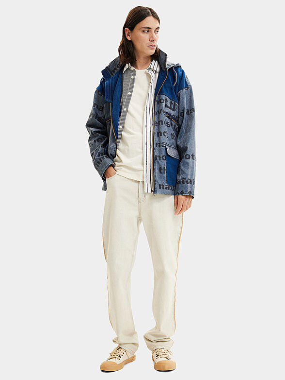 Denim jacket with monogram print - 2