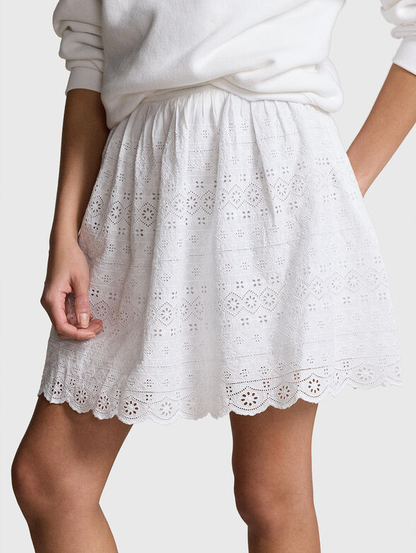 Embroidery cotton mini skirt - 3