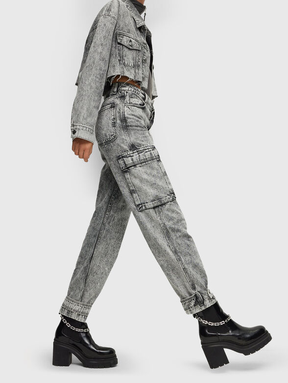 GEBELLA grey jeans with cargo pockets - 3
