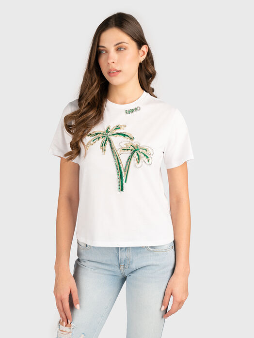 T-shirt with rhinestones in blue