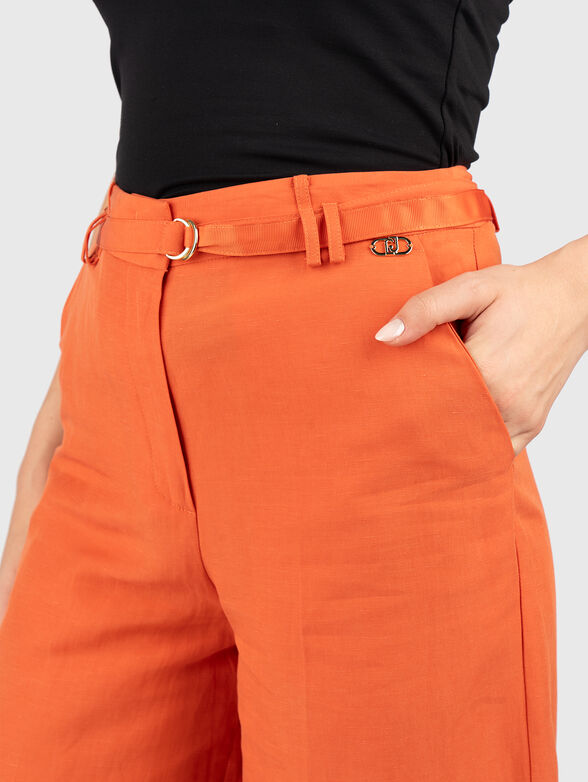 Linen blend shorts - 3