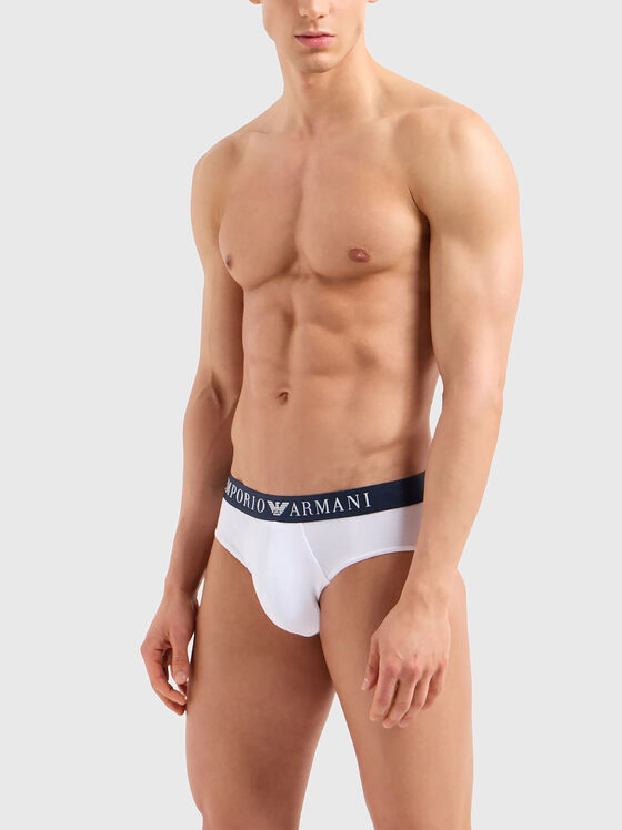 Black briefs with contrasting logo lettering - 1