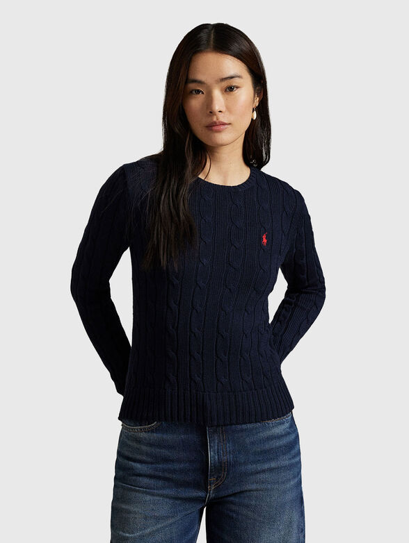 Cable knit cotton crew neck jumper - 1