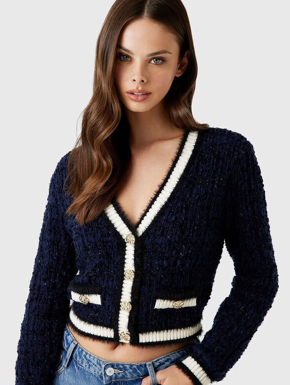 Short cardigan with accent buttons - 4