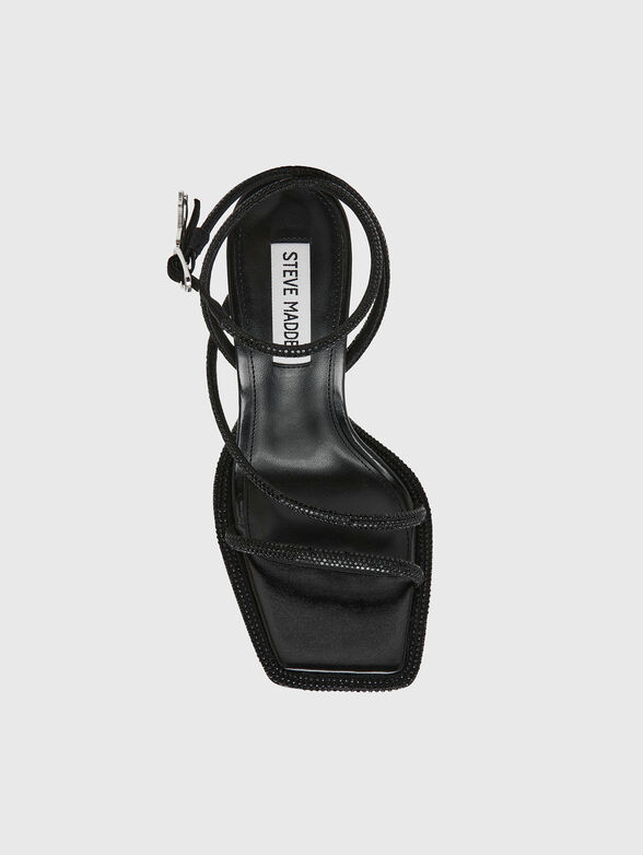 Black heeled sandals with logo - 6
