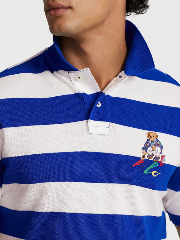 Striped Polo-shirt with Polo Bear embroidery - 4