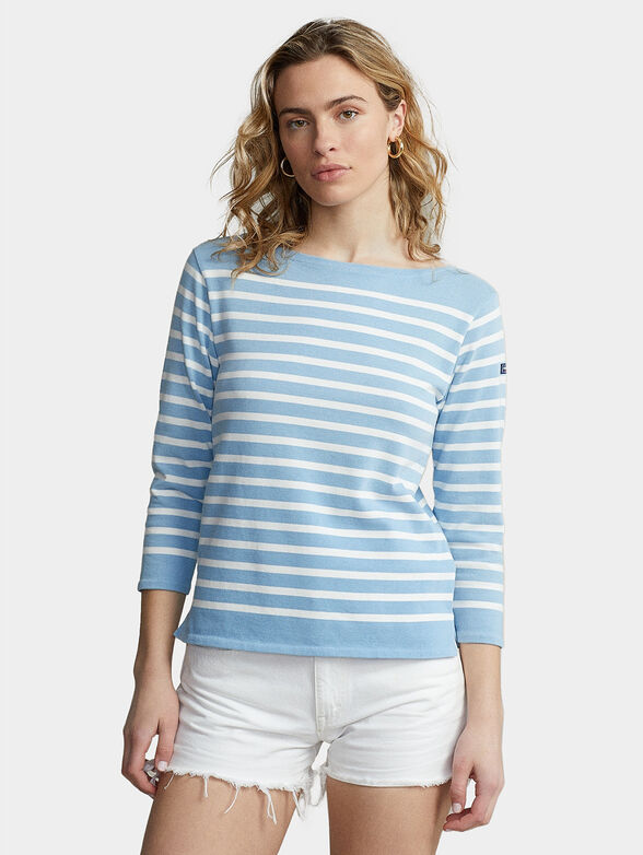 Striped boatneck blouse - 1