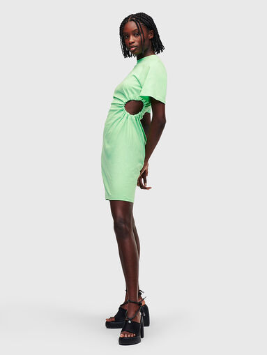 JERSEY black mini dress with cutout element - 3