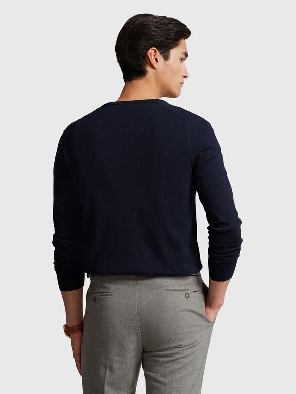 Cotton sweater with V-neck - 3