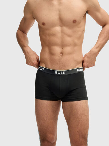 Set of three boxers with logo in cotton - 4