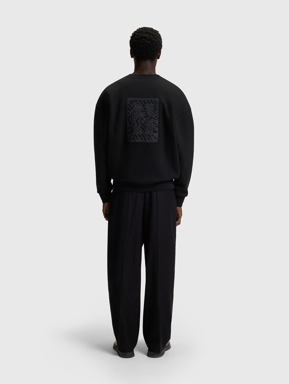 Sweatshirt with oval neckline and logo embroidery - 3