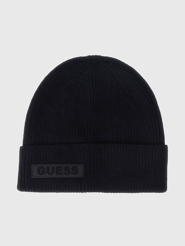 Black knitted hat with logo - 1