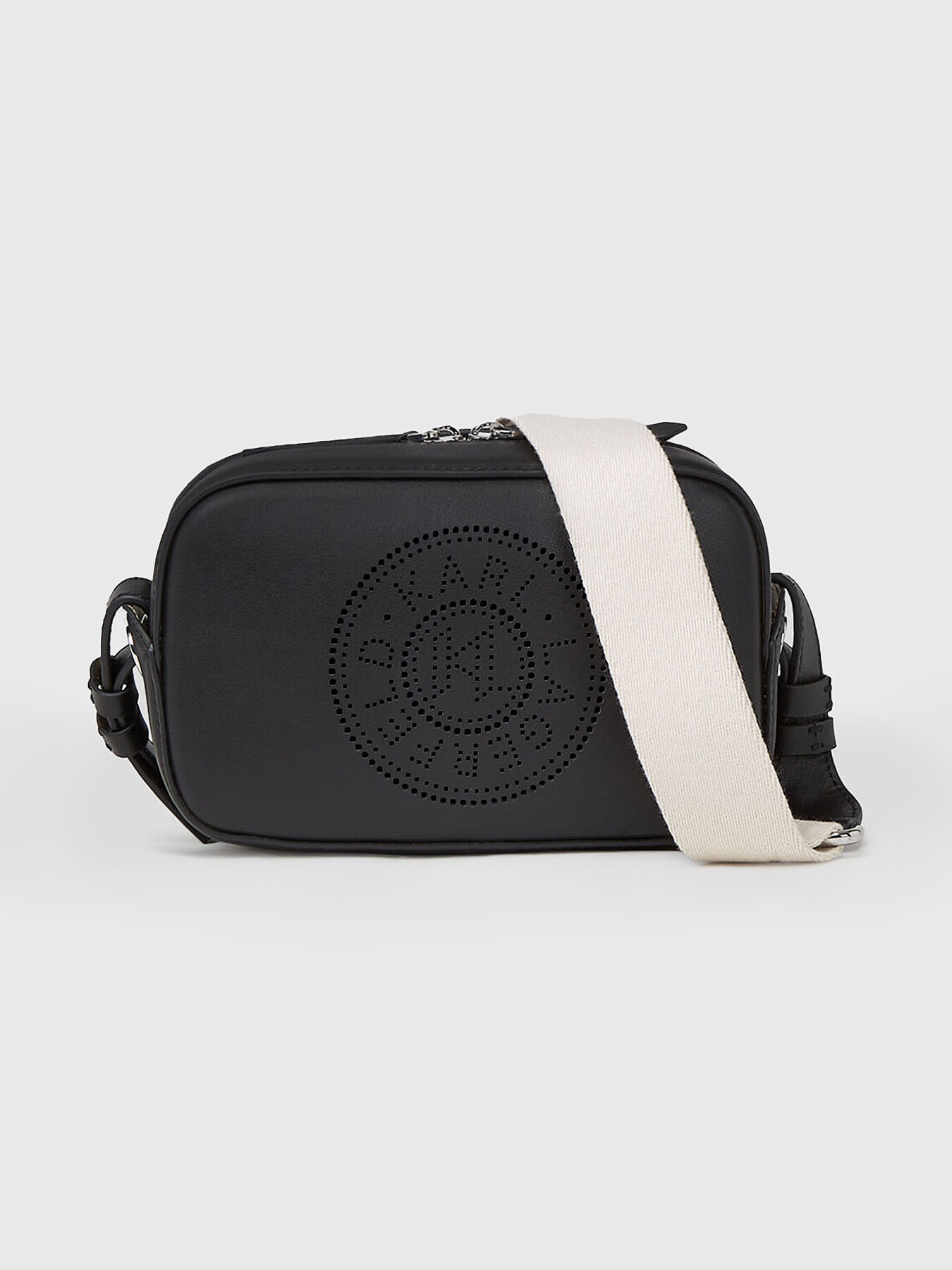 K/CIRCLE leather crossbody bag with logo perforation brand