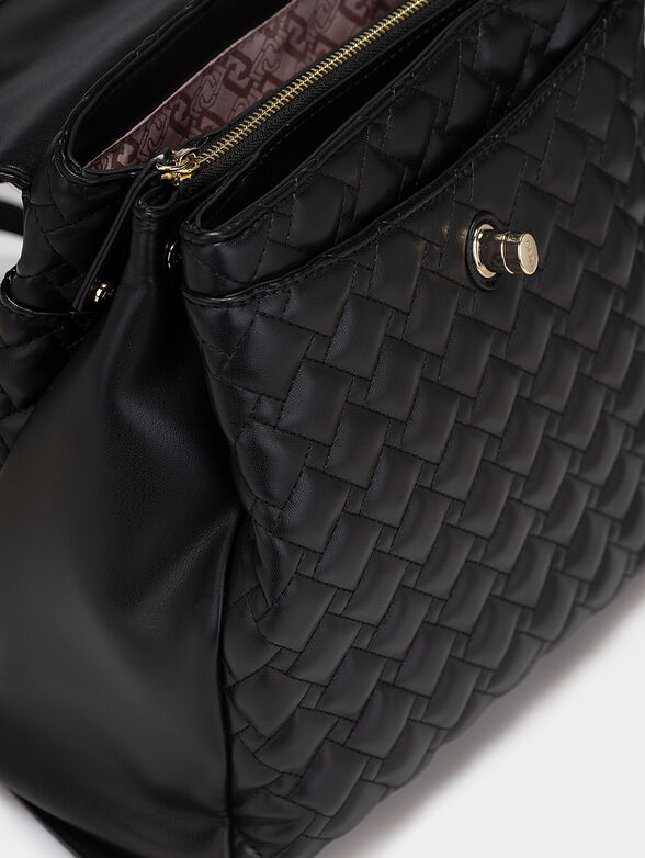 Black backpack with quilted effect - 4