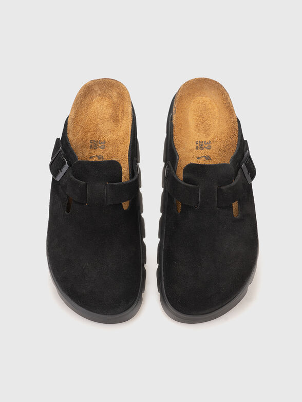 BOSTON black suede clogs - 6