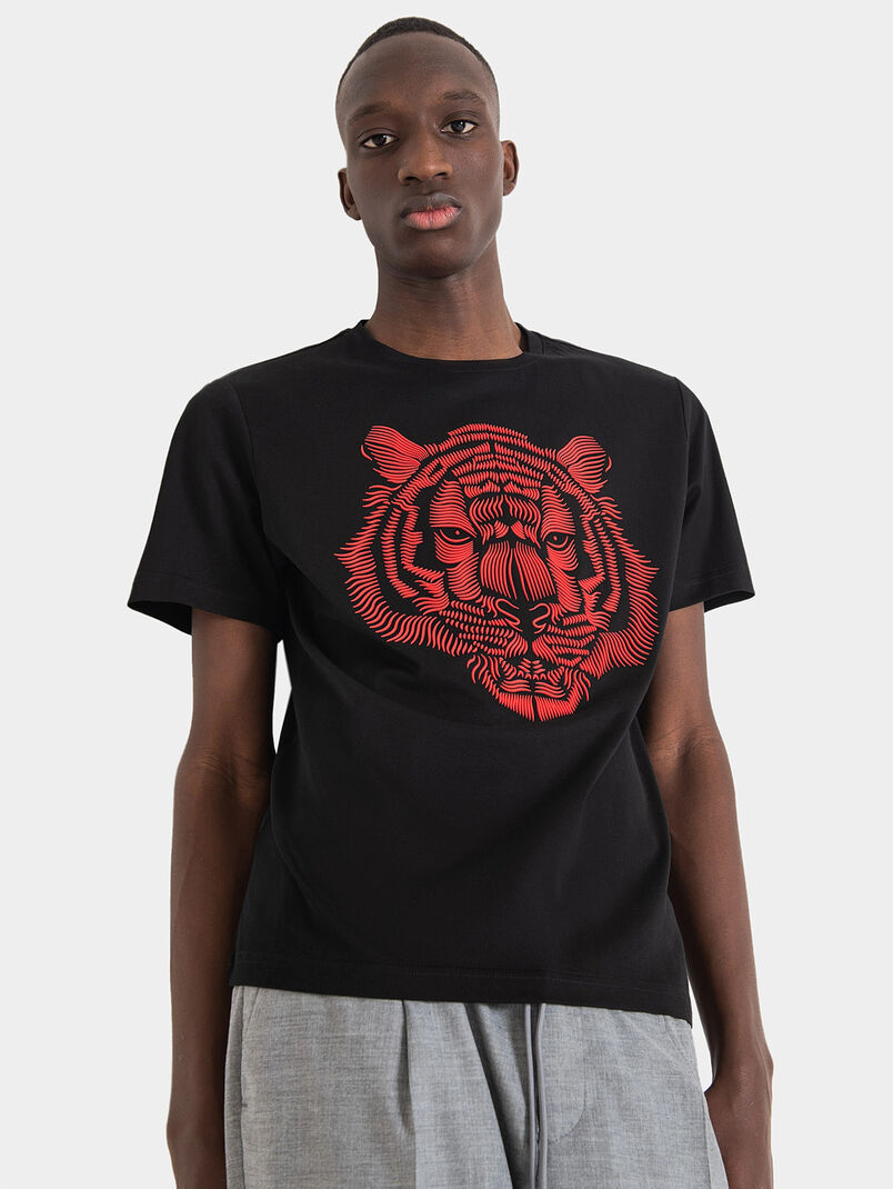 Cotton T-shirt with tiger print - 3