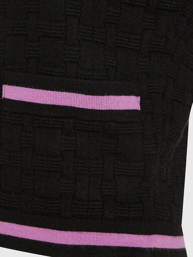 Black knitted T-shirt - 4