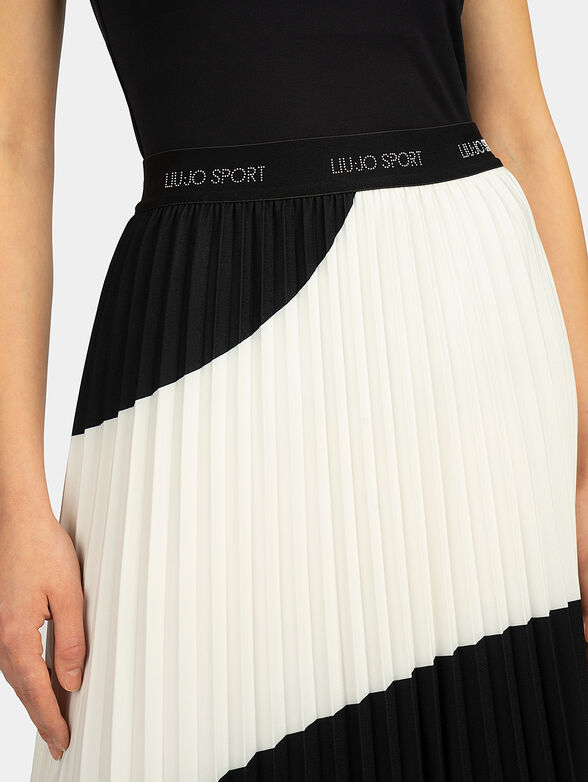 Skirt with soleil with color-block effect - 3