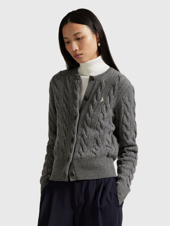 Knitted wool and cashmere cardigan - 1
