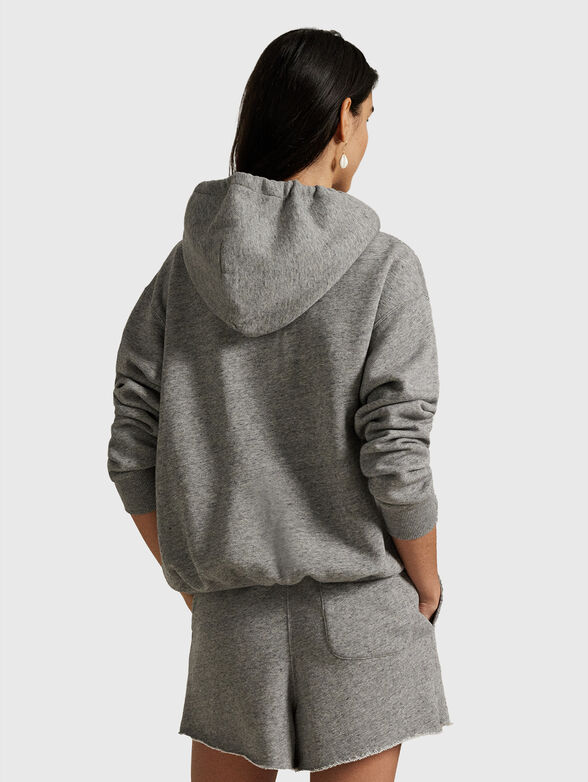 Cotton sweatshirt with hood and Polo Bear print - 3