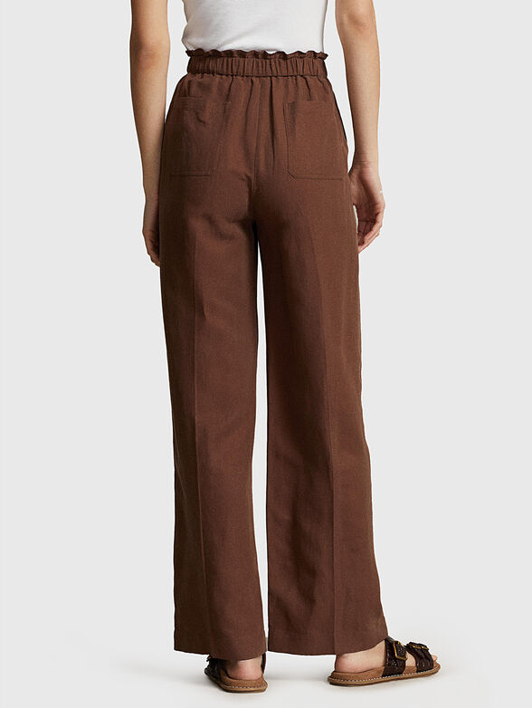 Silk blend trousers with laces - 2