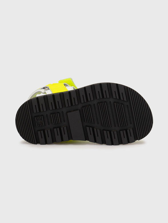 FUSBET leather sandals in neon yellow - 5